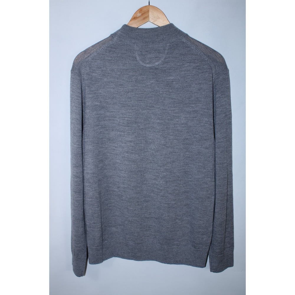 Raffi Men's Large Gray Mock Neck Soft Knit Sweater - Picture 9 of 10